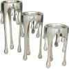 imageCosmoLiving by Cosmopolitan Aluminum Metal Abstract Decorative Candle Holder Melting Drip Candle Stand Set of 3 Candlestick Holder 12quot 10quot 8quotH GoldSilver