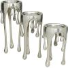 imageCosmoLiving by Cosmopolitan Aluminum Metal Abstract Decorative Candle Holder Melting Drip Candle Stand Set of 3 Candlestick Holder 12quot 10quot 8quotH GoldSilver
