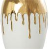 imageCosmoLiving by Cosmopolitan Ceramic Decorative Vase Centerpiece Vase with Abstract Gold Melting Drips Flower Vase for Home Decoration 15quot x 5quot x 11quot BlackGold