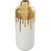 imageCosmoLiving by Cosmopolitan Ceramic Decorative Vase Centerpiece Vase with Abstract Gold Melting Drips Flower Vase for Home Decoration 15quot x 5quot x 11quot BlackWhite