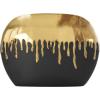 imageCosmoLiving by Cosmopolitan Ceramic Decorative Vase Centerpiece Vase with Abstract Gold Melting Drips Flower Vase for Home Decoration 15quot x 5quot x 11quot BlackGold