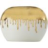 imageCosmoLiving by Cosmopolitan Ceramic Decorative Vase Centerpiece Vase with Abstract Gold Melting Drips Flower Vase for Home Decoration 15quot x 5quot x 11quot BlackGold