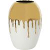 imageCosmoLiving by Cosmopolitan Ceramic Decorative Vase Centerpiece Vase with Abstract Gold Melting Drips Flower Vase for Home Decoration 15quot x 5quot x 11quot BlackGold