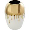 imageCosmoLiving by Cosmopolitan Ceramic Decorative Vase Centerpiece Vase with Abstract Gold Melting Drips Flower Vase for Home Decoration 15quot x 5quot x 11quot BlackGold