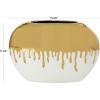 imageCosmoLiving by Cosmopolitan Ceramic Decorative Vase Centerpiece Vase with Abstract Gold Melting Drips Flower Vase for Home Decoration 15quot x 5quot x 11quot BlackGold