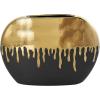 imageCosmoLiving by Cosmopolitan Ceramic Decorative Vase Centerpiece Vase with Abstract Gold Melting Drips Flower Vase for Home Decoration 15quot x 5quot x 11quot BlackGold