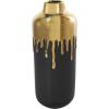 imageCosmoLiving by Cosmopolitan Ceramic Decorative Vase Centerpiece Vase with Abstract Gold Melting Drips Flower Vase for Home Decoration 15quot x 5quot x 11quot BlackGold