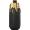imageCosmoLiving by Cosmopolitan Ceramic Decorative Vase Centerpiece Vase with Abstract Gold Melting Drips Flower Vase for Home Decoration 15quot x 5quot x 11quot BlackGold