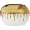 imageCosmoLiving by Cosmopolitan Ceramic Decorative Vase Centerpiece Vase with Abstract Gold Melting Drips Flower Vase for Home Decoration 15quot x 5quot x 11quot BlackGold