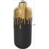 imageCosmoLiving by Cosmopolitan Ceramic Decorative Vase Centerpiece Vase with Abstract Gold Melting Drips Flower Vase for Home Decoration 15quot x 5quot x 11quot BlackGold