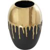imageCosmoLiving by Cosmopolitan Ceramic Decorative Vase Centerpiece Vase with Abstract Gold Melting Drips Flower Vase for Home Decoration 15quot x 5quot x 11quot BlackBlack