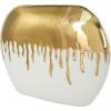 imageCosmoLiving by Cosmopolitan Ceramic Decorative Vase Centerpiece Vase with Abstract Gold Melting Drips Flower Vase for Home Decoration 15quot x 5quot x 11quot BlackGold