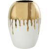 imageCosmoLiving by Cosmopolitan Ceramic Decorative Vase Centerpiece Vase with Abstract Gold Melting Drips Flower Vase for Home Decoration 15quot x 5quot x 11quot BlackGold