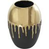 imageCosmoLiving by Cosmopolitan Ceramic Decorative Vase Centerpiece Vase with Abstract Gold Melting Drips Flower Vase for Home Decoration 15quot x 5quot x 11quot BlackBlack