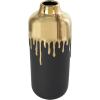 imageCosmoLiving by Cosmopolitan Ceramic Decorative Vase Centerpiece Vase with Abstract Gold Melting Drips Flower Vase for Home Decoration 15quot x 5quot x 11quot BlackGold