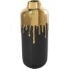 imageCosmoLiving by Cosmopolitan Ceramic Decorative Vase Centerpiece Vase with Abstract Gold Melting Drips Flower Vase for Home Decoration 15quot x 5quot x 11quot BlackGold
