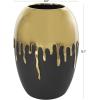 imageCosmoLiving by Cosmopolitan Ceramic Decorative Vase Centerpiece Vase with Abstract Gold Melting Drips Flower Vase for Home Decoration 15quot x 5quot x 11quot BlackBlack