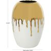 imageCosmoLiving by Cosmopolitan Ceramic Decorative Vase Centerpiece Vase with Abstract Gold Melting Drips Flower Vase for Home Decoration 15quot x 5quot x 11quot BlackGold