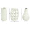 imageCosmoLiving by Cosmopolitan Ceramic Decorative Vase Centerpiece Vases with Varying Patterns set of 3 Vases for Home Decoration 5quot x 5quot x 8quot White