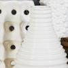 imageCosmoLiving by Cosmopolitan Ceramic Decorative Vase Centerpiece Vases with Varying Patterns set of 3 Vases for Home Decoration 5quot x 5quot x 8quot White