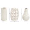 imageCosmoLiving by Cosmopolitan Ceramic Decorative Vase Centerpiece Vases with Varying Patterns set of 3 Vases for Home Decoration 5quot x 5quot x 8quot White