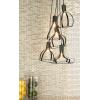imageDeco 79 59298 Iron 5Light Pendant Lamp with Bulbs Gray