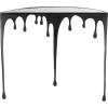 imageDeco 79 Aluminum Metal Abstract Console Table Drip with Melting Designed Legs and Black Glass Top 36quot x 14quot x 32quot SilverBlack