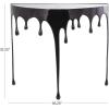imageDeco 79 Aluminum Metal Abstract Console Table Drip with Melting Designed Legs and Black Glass Top 36quot x 14quot x 32quot SilverBlack