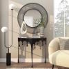 imageDeco 79 Aluminum Metal Abstract Console Table Drip with Melting Designed Legs and Black Glass Top 36quot x 14quot x 32quot SilverBlack