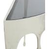 imageDeco 79 Aluminum Metal Abstract Console Table Drip with Melting Designed Legs and Black Glass Top 36quot x 14quot x 32quot SilverSilver