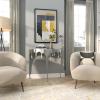imageDeco 79 Aluminum Metal Abstract Console Table Drip with Melting Designed Legs and Black Glass Top 36quot x 14quot x 32quot SilverSilver
