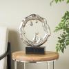 imageDeco 79 Aluminum Metal Abstract Decorative Sculpture Home Decor Statue with Marble Base Accent Figurine 14quot x 3quot x 17quot Silver14 x 3 x 17