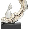 imageDeco 79 Aluminum Metal Abstract Decorative Sculpture Home Decor Statue with Marble Base Accent Figurine 14quot x 3quot x 17quot Silver14 x 3 x 17
