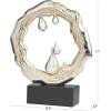 imageDeco 79 Aluminum Metal Abstract Decorative Sculpture Home Decor Statue with Marble Base Accent Figurine 14quot x 3quot x 17quot Silver14 x 3 x 17
