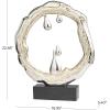 imageDeco 79 Aluminum Metal Abstract Decorative Sculpture Home Decor Statue with Marble Base Accent Figurine 14quot x 3quot x 17quot Silver19 x 3 x 23