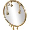 imageDeco 79 Aluminum Metal Abstract Room Wall Mirror Drip Entryway Mirror with Melting Designed Frame Wall Mounted Mirror 36quot x 1quot x 43quot SilverGold