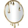 imageDeco 79 Aluminum Metal Abstract Room Wall Mirror Drip Entryway Mirror with Melting Designed Frame Wall Mounted Mirror 36quot x 1quot x 43quot SilverGold