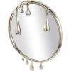 imageDeco 79 Aluminum Metal Abstract Room Wall Mirror Drip Entryway Mirror with Melting Designed Frame Wall Mounted Mirror 36quot x 1quot x 43quot SilverSilver