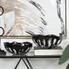 imageDeco 79 Aluminum Metal Decorative Bowl Decorative Bowl Drip Decorative Containers with Open Frame Design Set of 2 Decorative Keepsake Boxes 13quot 11quot W BlackBlack