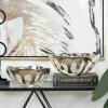 imageDeco 79 Aluminum Metal Decorative Bowl Decorative Bowl Drip Decorative Containers with Open Frame Design Set of 2 Decorative Keepsake Boxes 13quot 11quot W BlackSilver