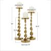 imageDeco 79 Aluminum Metal Decorative Candle Holder Candle Stand Set of 3 Candlestick Holder 19quot 16quot 13quotH SilverGold