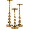 imageDeco 79 Aluminum Metal Decorative Candle Holder Candle Stand Set of 3 Candlestick Holder 19quot 16quot 13quotH SilverGold