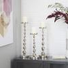 imageDeco 79 Aluminum Metal Decorative Candle Holder Candle Stand Set of 3 Candlestick Holder 19quot 16quot 13quotH SilverSilver