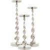 imageDeco 79 Aluminum Metal Decorative Candle Holder Candle Stand Set of 3 Candlestick Holder 19quot 16quot 13quotH SilverSilver