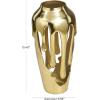 imageDeco 79 Aluminum Metal Decorative Vase Drip Centerpiece Vase with Melting Designed Body Vase for Home Decoration 7quot x 7quot x 15quot GoldGold
