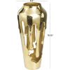 imageDeco 79 Aluminum Metal Decorative Vase Drip Centerpiece Vase with Melting Designed Body Vase for Home Decoration 7quot x 7quot x 15quot GoldGold