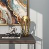 imageDeco 79 Aluminum Metal Decorative Vase Drip Centerpiece Vase with Melting Designed Body Vase for Home Decoration 7quot x 7quot x 15quot GoldGold