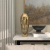 imageDeco 79 Aluminum Metal Decorative Vase Drip Centerpiece Vase with Melting Designed Body Vase for Home Decoration 7quot x 7quot x 15quot GoldGold