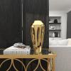 imageDeco 79 Aluminum Metal Decorative Vase Drip Centerpiece Vase with Melting Designed Body Vase for Home Decoration 7quot x 7quot x 15quot GoldGold