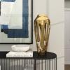 imageDeco 79 Aluminum Metal Decorative Vase Drip Centerpiece Vase with Melting Designed Body Vase for Home Decoration 7quot x 7quot x 15quot GoldGold